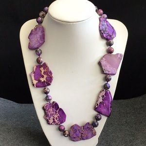 Hand Knotted Purple Stones Necklace.